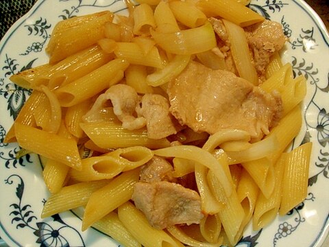 豚の生姜焼き　パスタ